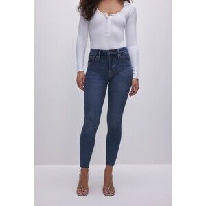 Good American Good Legs Crop Ankle Jeans Dark Wash Blue375 25 0